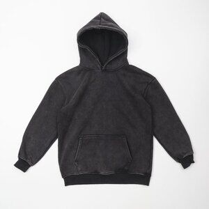 HIGH LEVEL HL Menswear Black Stonewashed hoodie 360gsm 100% cotton plush lining